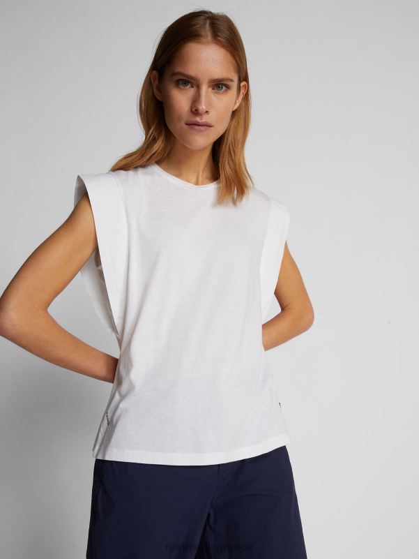 γρ North Sails γυναίκες τοπ από βαμβάκι και μπαμπού άσπρο NZP81485 είδη ένδυσης