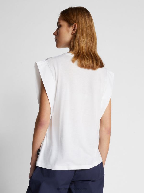 γρ North Sails γυναίκες τοπ από βαμβάκι και μπαμπού άσπρο NZP81485 είδη ένδυσης