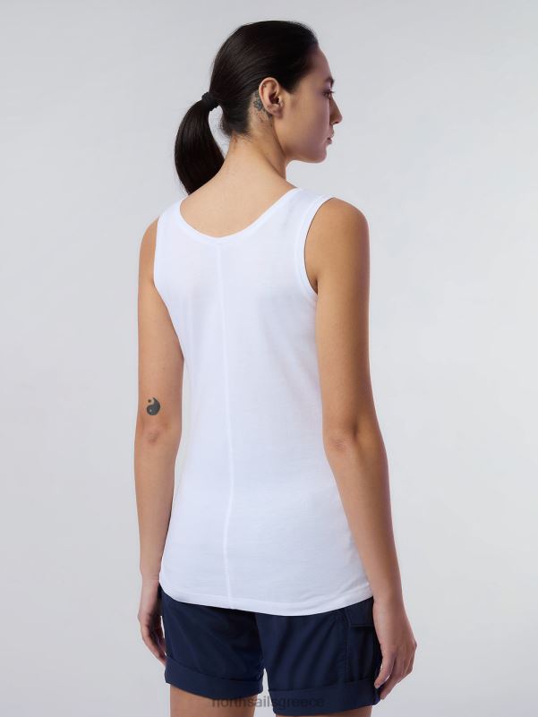 γρ North Sails γυναίκες μπαμπού φανελάκι άσπρο NZP8561 είδη ένδυσης