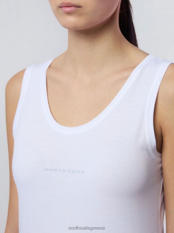 γρ North Sails γυναίκες μπαμπού φανελάκι άσπρο NZP8561 είδη ένδυσης