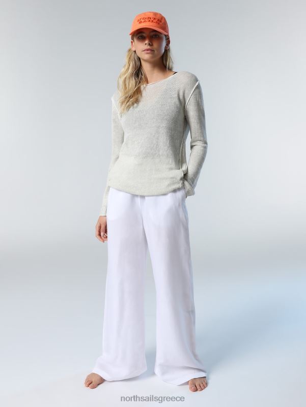 γρ North Sails γυναίκες λινό μπλουζάκι με λαιμόκοψη κρέμα αμυγδάλου NZP8568 είδη ένδυσης