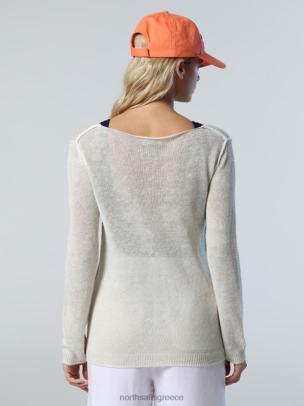 γρ North Sails γυναίκες λινό μπλουζάκι με λαιμόκοψη κρέμα αμυγδάλου NZP8568 είδη ένδυσης