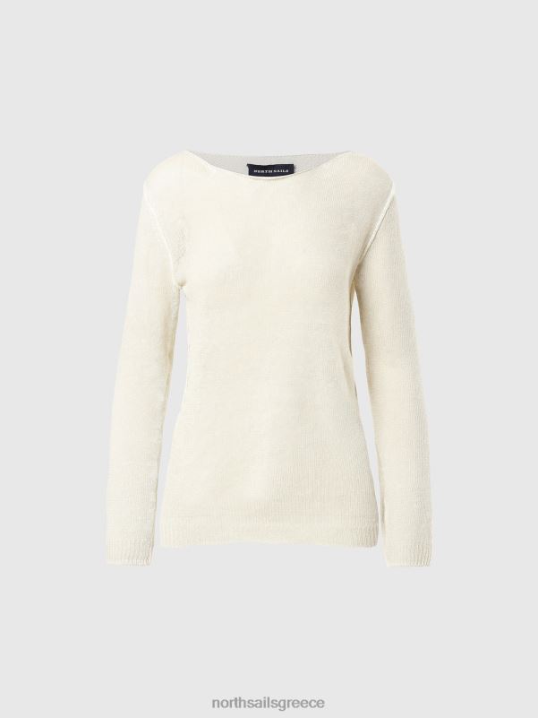 γρ North Sails γυναίκες λινό μπλουζάκι με λαιμόκοψη κρέμα αμυγδάλου NZP8568 είδη ένδυσης