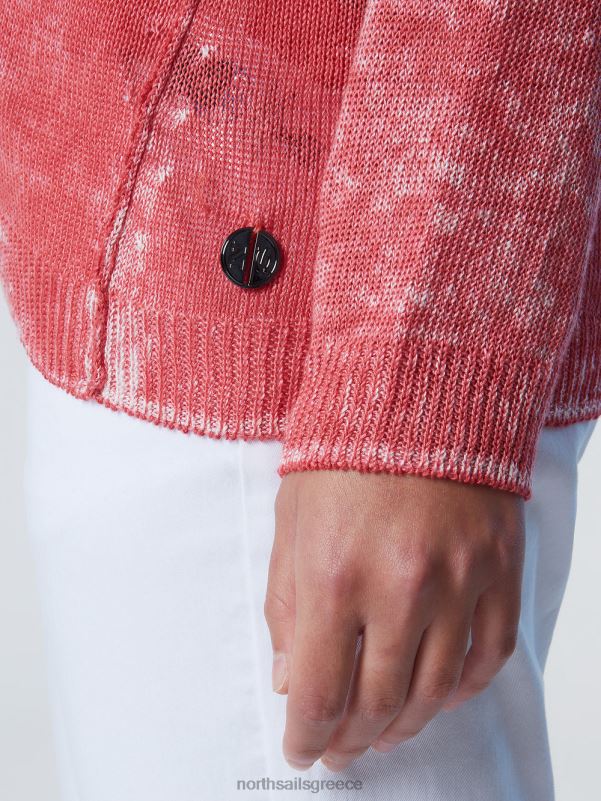 γρ North Sails γυναίκες λινό μπλουζάκι με λαιμόκοψη τριαντάφυλλο τσαγιού NZP8569 είδη ένδυσης