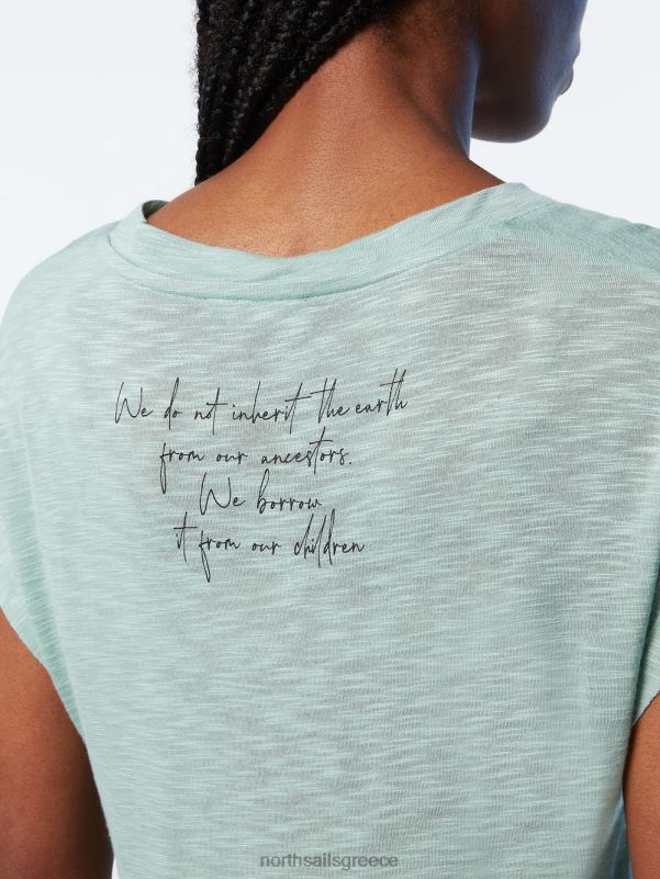 γρ North Sails γυναίκες τοπ με λαιμόκοψη πράσινο γρανίτη NZP8573 είδη ένδυσης