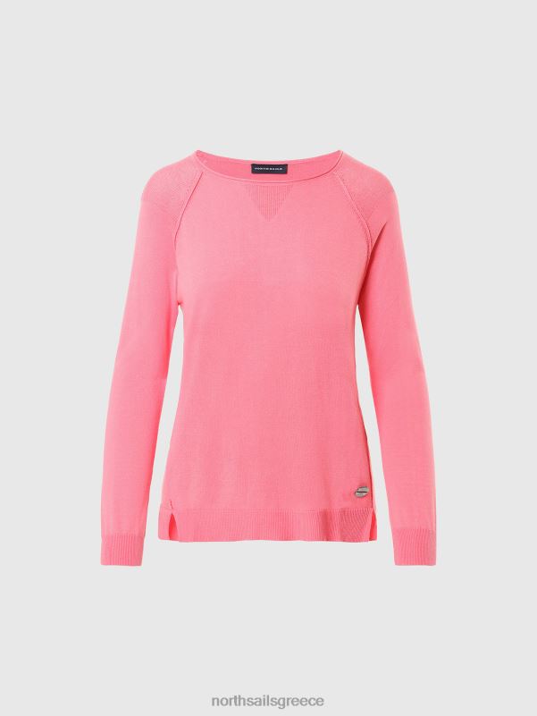 γρ North Sails γυναίκες Μπλουζάκι με λαιμόκοψη από αλόη τριαντάφυλλο τσαγιού NZP8575 είδη ένδυσης