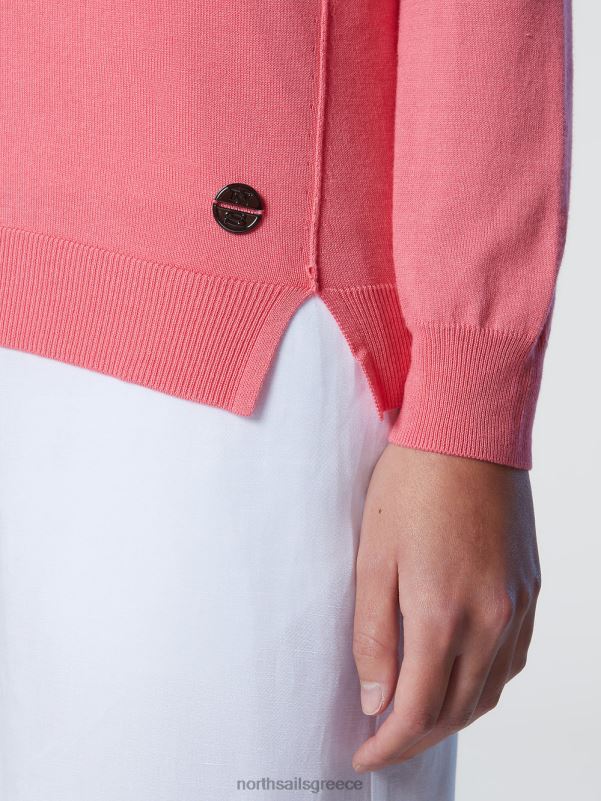 γρ North Sails γυναίκες Μπλουζάκι με λαιμόκοψη από αλόη τριαντάφυλλο τσαγιού NZP8575 είδη ένδυσης