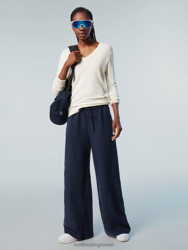 γρ North Sails γυναίκες μπλουζάκι με λαιμόκοψη κατά v κρέμα αμυγδάλου NZP8565 είδη ένδυσης