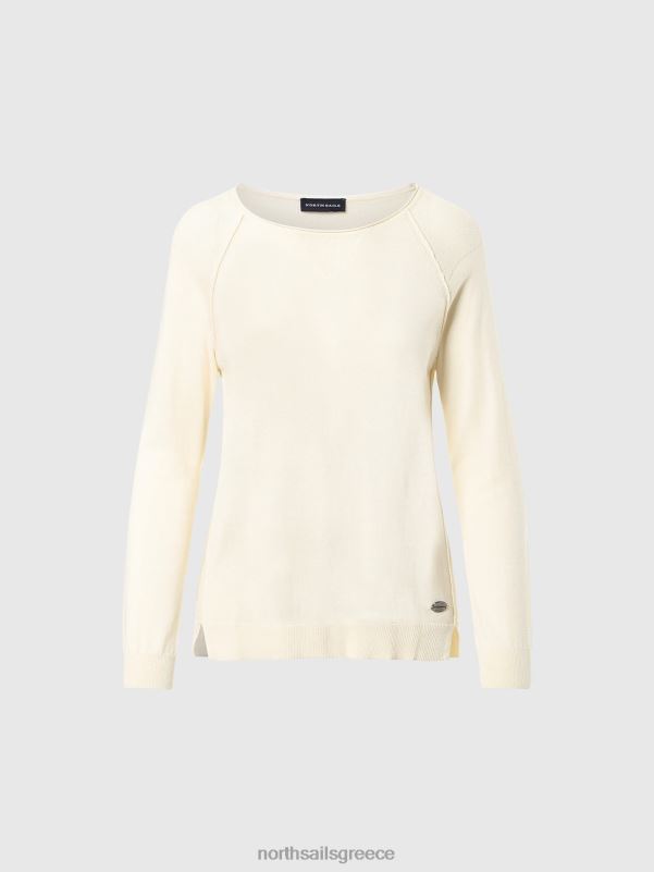 γρ North Sails γυναίκες μπλουζάκι με λαιμόκοψη κατά v κρέμα αμυγδάλου NZP8565 είδη ένδυσης