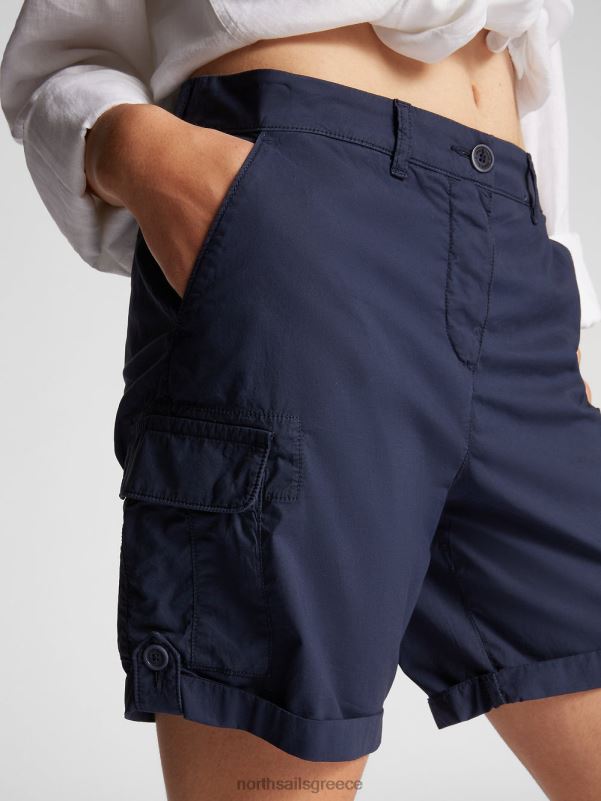 γρ North Sails γυναίκες ποπλίνα cargo σορτς μεσάνυχτα μπλε NZP81509 είδη ένδυσης