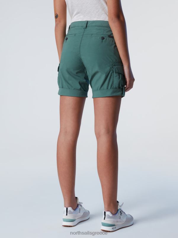 γρ North Sails γυναίκες σορτς cargo από οργανικό βαμβάκι στρατιωτικό πράσινο NZP8626 είδη ένδυσης