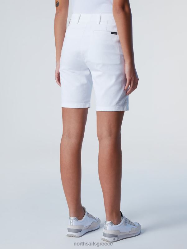 γρ North Sails γυναίκες σορτς chino από οργανικό βαμβάκι άσπρο NZP8620 είδη ένδυσης