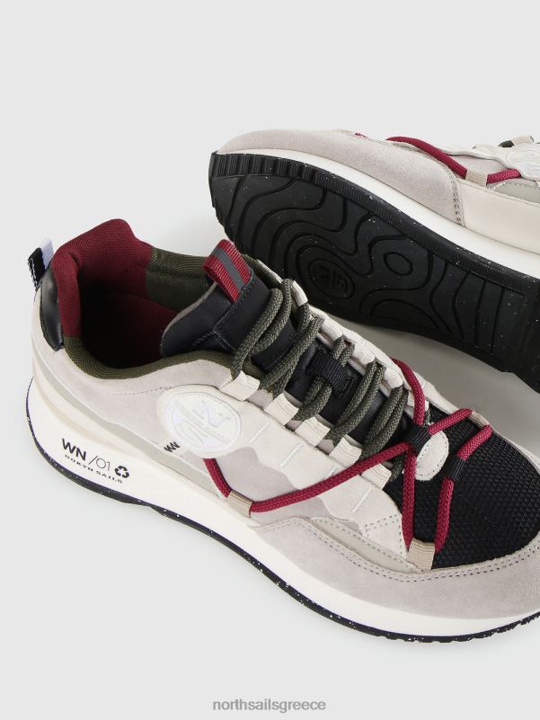 γρ North Sails γυναίκες βαρούλκο προαστιακά αθλητικά παπούτσια μπεζ-μαύρο-στρατιωτικό πράσινο NZP81349 είδη υπόδησης