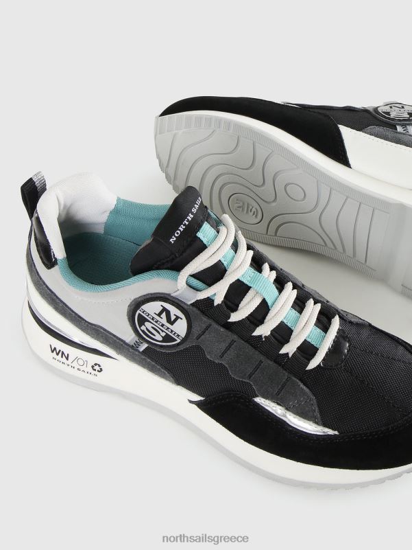 γρ North Sails γυναίκες sneakers από κρύσταλλο βαρούλκο μαύρο-γκρι-ναυτικό NZP81352 είδη υπόδησης
