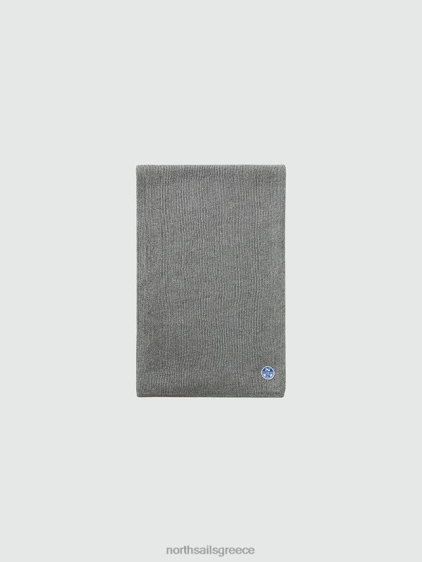 γρ North Sails άνδρες κασκόλ με ραβδώσεις μεσαίο γκρι μελανζέ NZP8972 αξεσουάρ