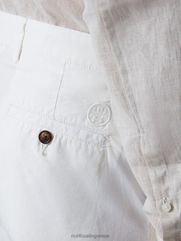 γρ North Sails άνδρες αμυντικός ποπλίνα chinos άσπρο NZP8310 είδη ένδυσης