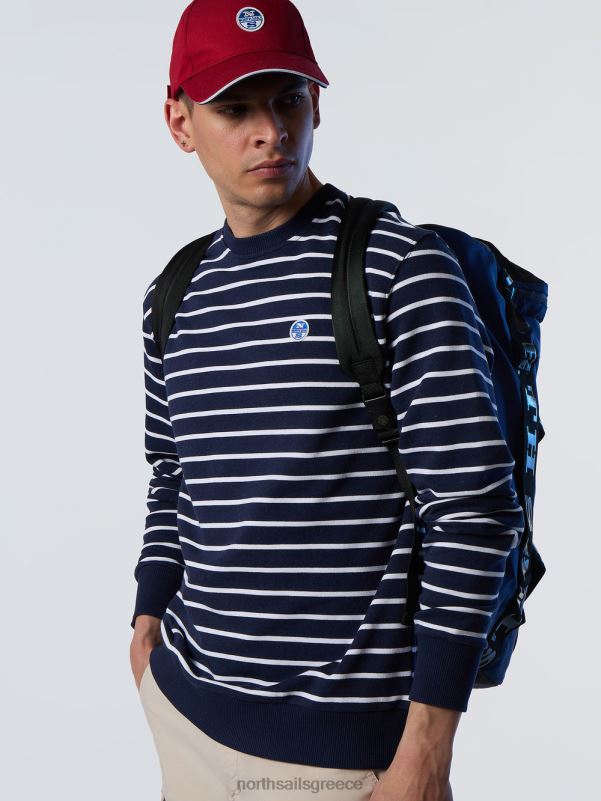 γρ North Sails άνδρες φούτερ με λαιμόκοψη με ρίγες σύνθετο 2 NZP8260 είδη ένδυσης