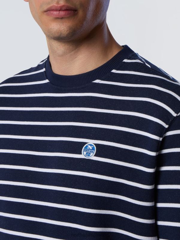 γρ North Sails άνδρες φούτερ με λαιμόκοψη με ρίγες σύνθετο 2 NZP8260 είδη ένδυσης