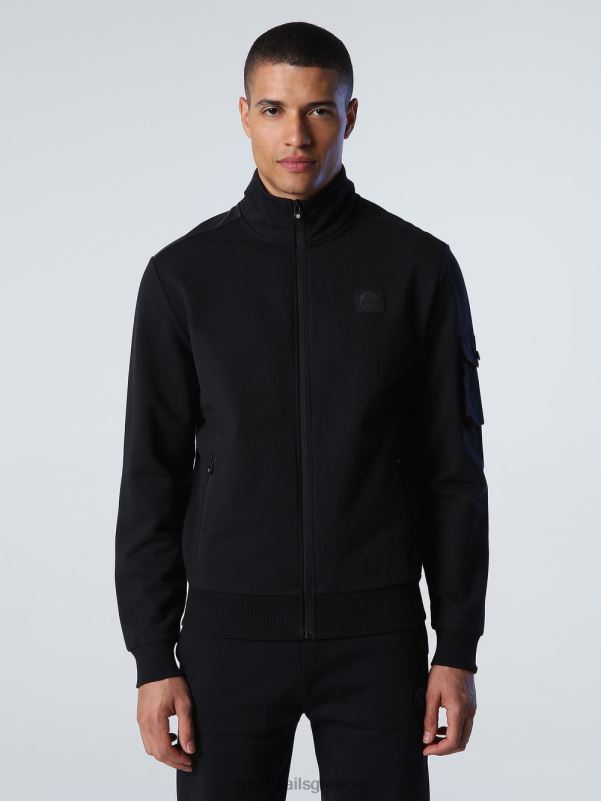 γρ North Sails άνδρες Φούτερ με φερμουάρ με τσέπη μαύρος NZP81012 είδη ένδυσης