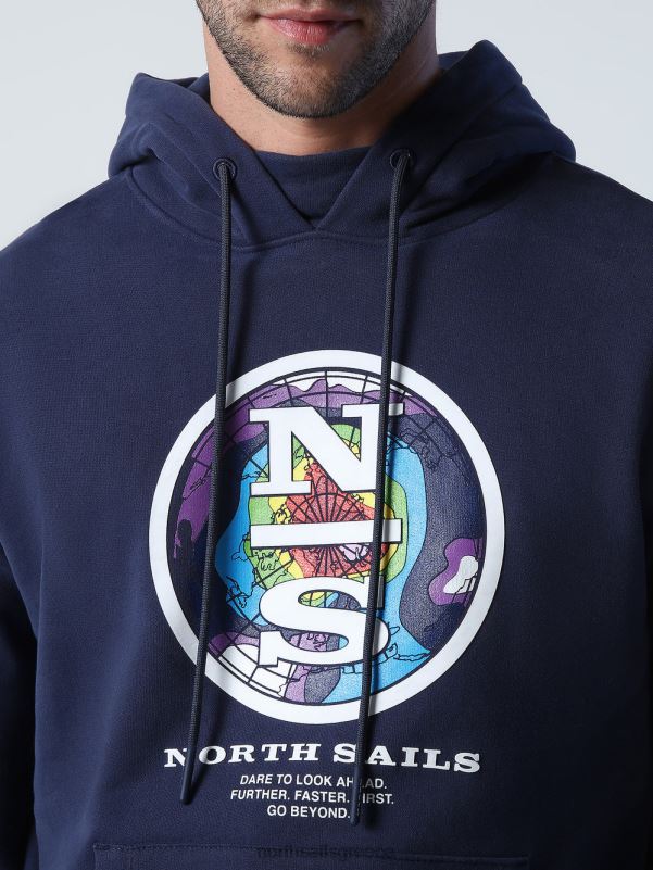 γρ North Sails άνδρες εμπριμέ κουκούλα ναυτικό μπλε NZP81015 είδη ένδυσης