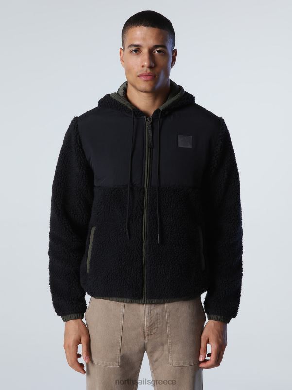 γρ North Sails άνδρες ανακυκλωμένο φλις φούτερ μαύρος NZP81018 είδη ένδυσης