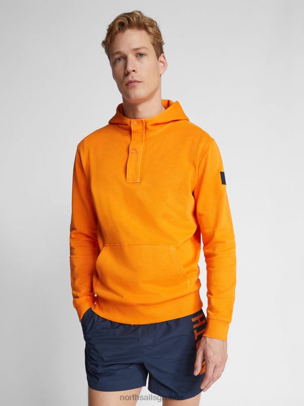γρ North Sails άνδρες φούτερ με κουκούλα ζωντανό πορτοκαλί NZP81110 είδη ένδυσης