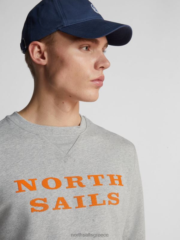 γρ North Sails άνδρες φούτερ με γράμματα γκρι μελανζέ NZP81120 είδη ένδυσης