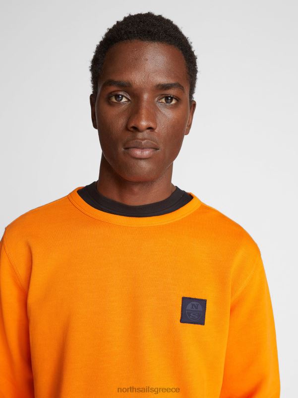 γρ North Sails άνδρες φούτερ με λαιμόκοψη ζωντανό πορτοκαλί NZP81280 είδη ένδυσης