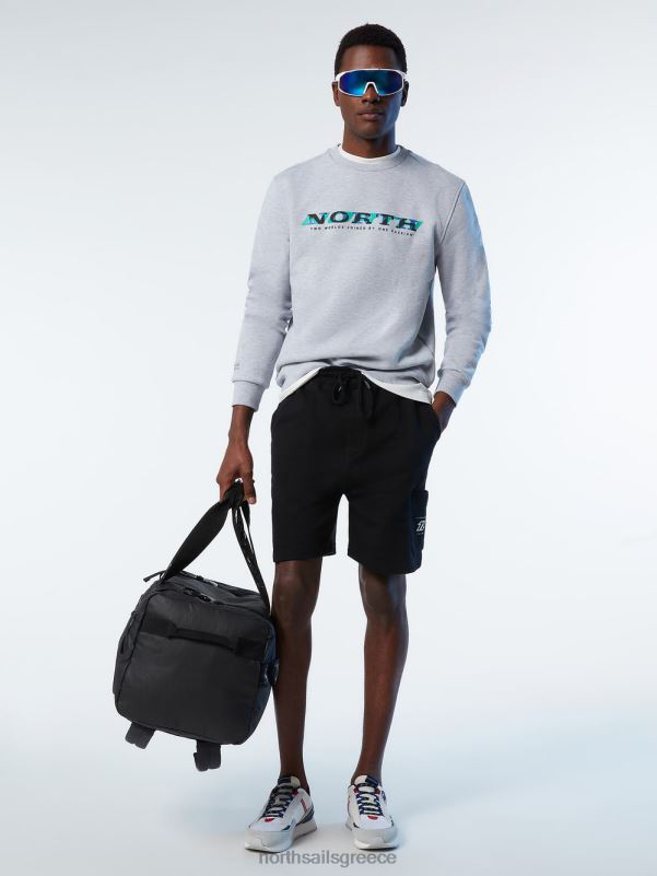 γρ North Sails άνδρες φούτερ με λαιμόκοψη γκρι μελανζέ NZP8258 είδη ένδυσης
