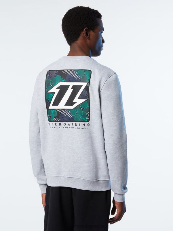 γρ North Sails άνδρες φούτερ με λαιμόκοψη γκρι μελανζέ NZP8258 είδη ένδυσης