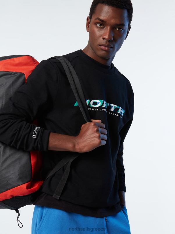 γρ North Sails άνδρες φούτερ με λαιμόκοψη μαύρος NZP8259 είδη ένδυσης