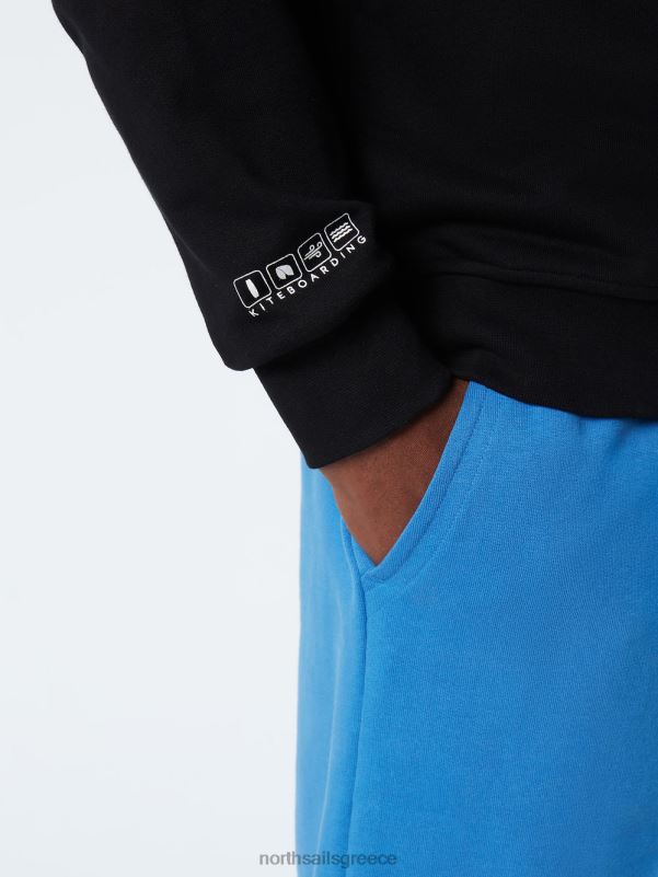 γρ North Sails άνδρες φούτερ με λαιμόκοψη μαύρος NZP8259 είδη ένδυσης