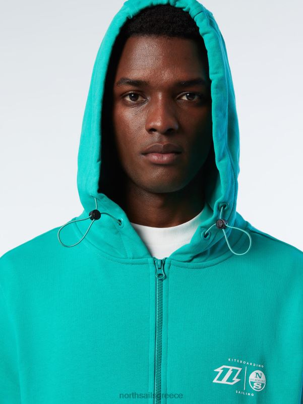 γρ North Sails άνδρες Φούτερ χαρταετός με φούτερ με φερμουάρ πράσινος NZP8261 είδη ένδυσης