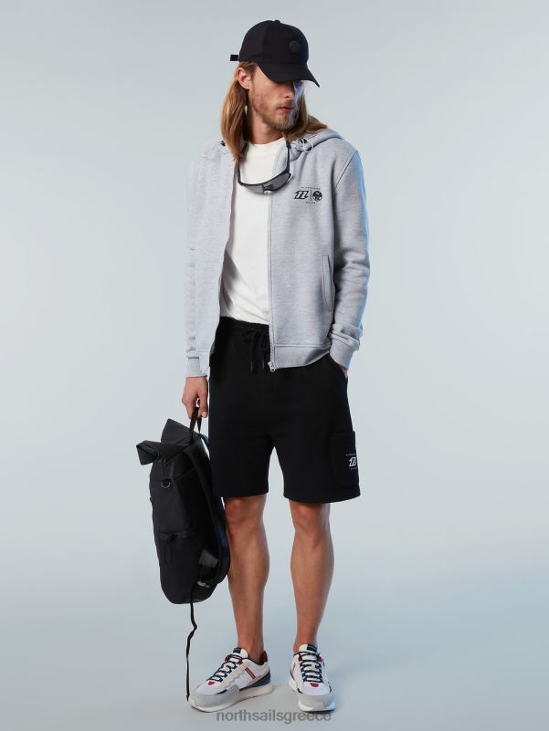 γρ North Sails άνδρες Φούτερ χαρταετός με φούτερ με φερμουάρ γκρι μελανζέ NZP8263 είδη ένδυσης