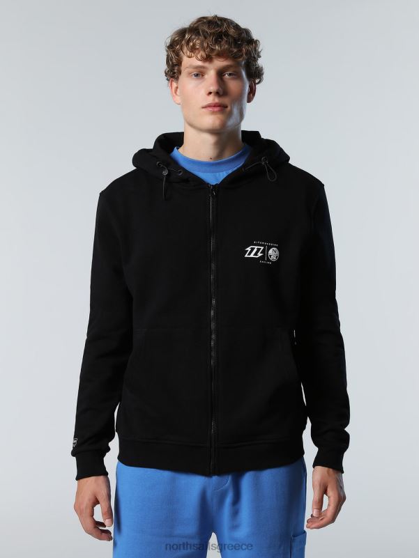 γρ North Sails άνδρες Φούτερ χαρταετός με φούτερ με φερμουάρ μαύρος NZP8264 είδη ένδυσης