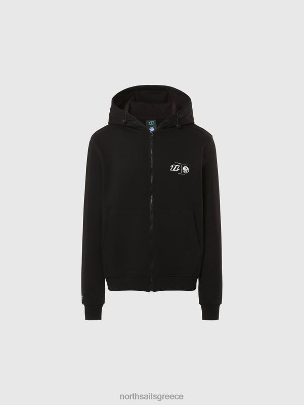 γρ North Sails άνδρες Φούτερ χαρταετός με φούτερ με φερμουάρ μαύρος NZP8264 είδη ένδυσης