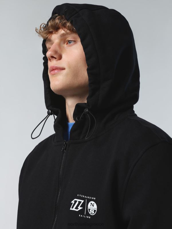 γρ North Sails άνδρες Φούτερ χαρταετός με φούτερ με φερμουάρ μαύρος NZP8264 είδη ένδυσης