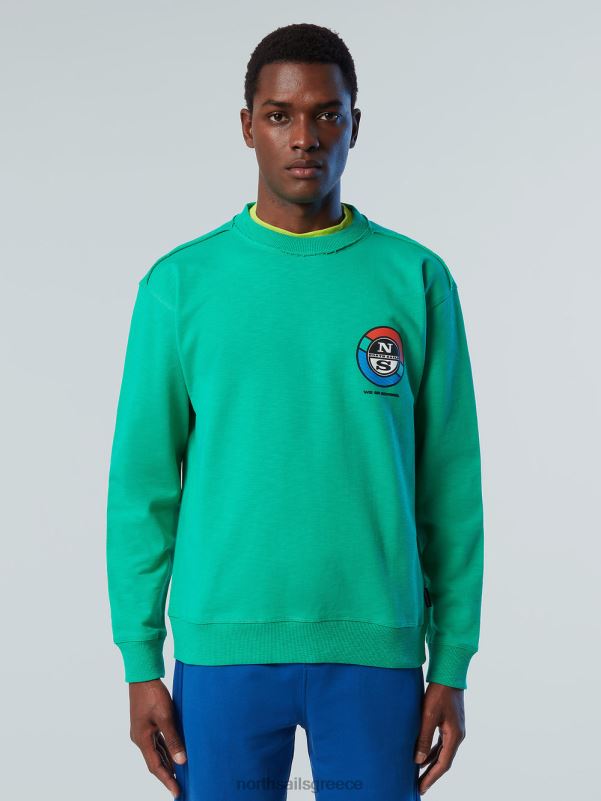 γρ North Sails άνδρες φούτερ με γραφικά στάμπα πράσινο κήπο NZP8265 είδη ένδυσης