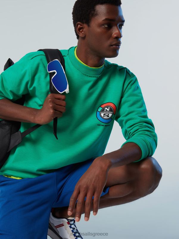 γρ North Sails άνδρες φούτερ με γραφικά στάμπα πράσινο κήπο NZP8265 είδη ένδυσης