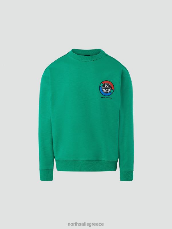 γρ North Sails άνδρες φούτερ με γραφικά στάμπα πράσινο κήπο NZP8265 είδη ένδυσης