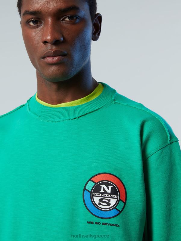 γρ North Sails άνδρες φούτερ με γραφικά στάμπα πράσινο κήπο NZP8265 είδη ένδυσης