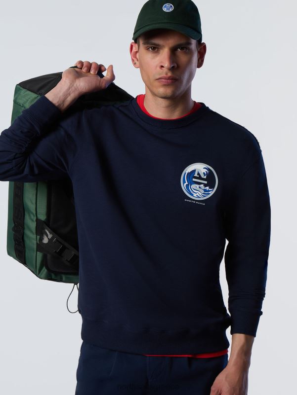 γρ North Sails άνδρες φούτερ με γραφικά στάμπα ναυτικό μπλε NZP8267 είδη ένδυσης