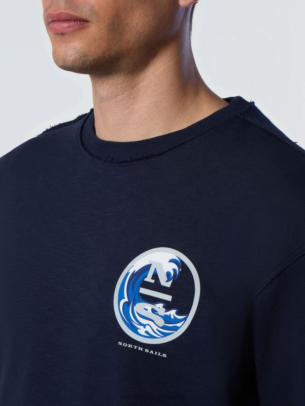 γρ North Sails άνδρες φούτερ με γραφικά στάμπα ναυτικό μπλε NZP8267 είδη ένδυσης