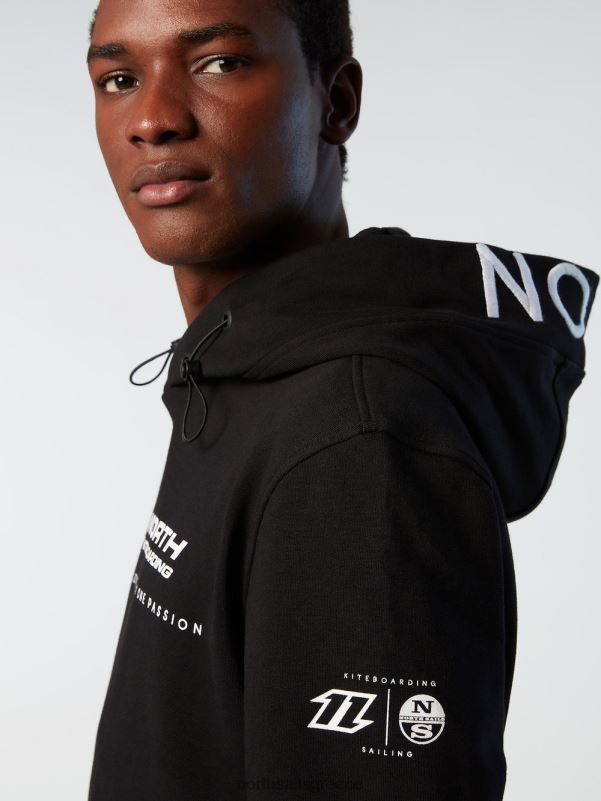 γρ North Sails άνδρες κουκούλα με κεντημένη κουκούλα μαύρος NZP8268 είδη ένδυσης
