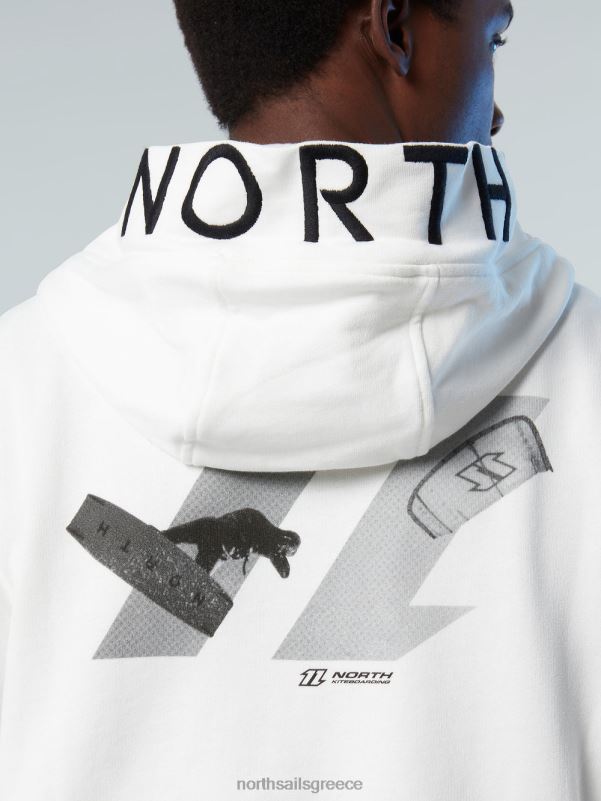 γρ North Sails άνδρες κουκούλα με κεντημένη κουκούλα άσπρο NZP8269 είδη ένδυσης