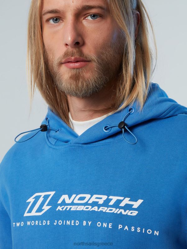 γρ North Sails άνδρες κουκούλα με κεντημένη κουκούλα ψηφιακό μπλε NZP8270 είδη ένδυσης