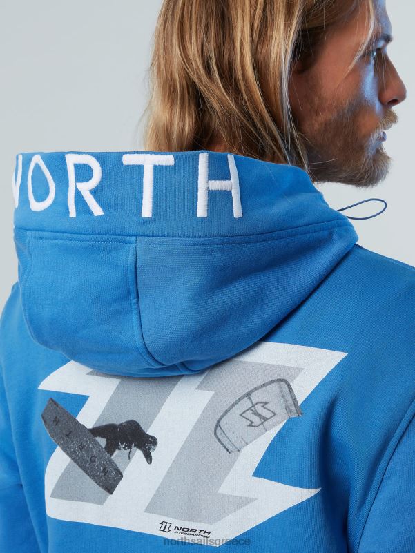 γρ North Sails άνδρες κουκούλα με κεντημένη κουκούλα ψηφιακό μπλε NZP8270 είδη ένδυσης