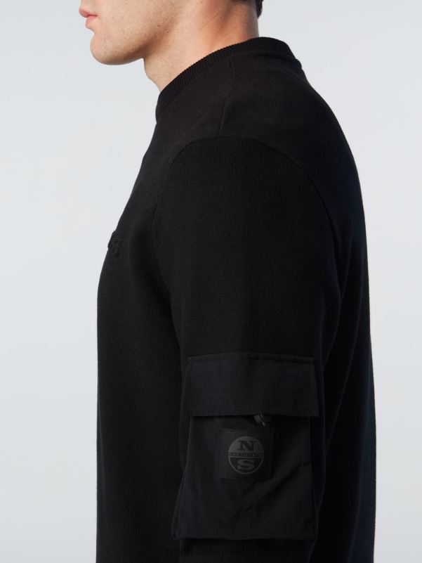 γρ North Sails άνδρες φούτερ με τσέπη μαύρος NZP8272 είδη ένδυσης