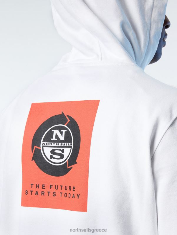 γρ North Sails άνδρες κουκούλα με γραφικές εκτυπώσεις άσπρο NZP8277 είδη ένδυσης
