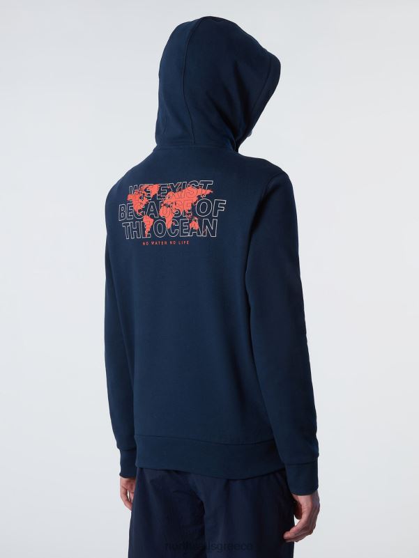 γρ North Sails άνδρες κουκούλα με γραφικές εκτυπώσεις ναυτικό μπλε NZP8278 είδη ένδυσης